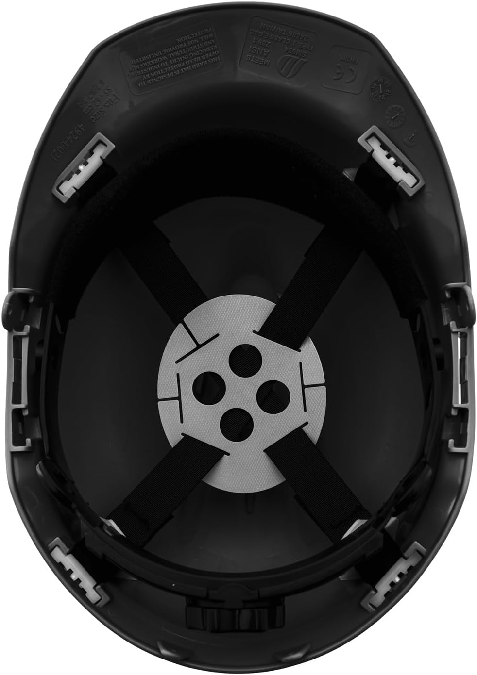 4 Point Ratchet Black Hard Hat - HH10BL4P -Black