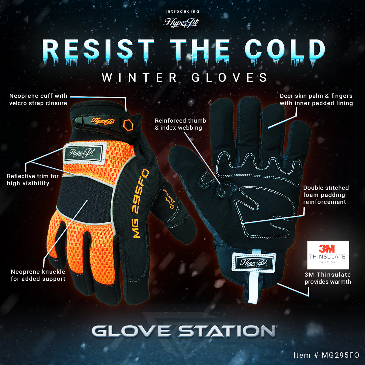 HYPERFIT- Industrial Warmth Gloves ORANGE â Glove Station