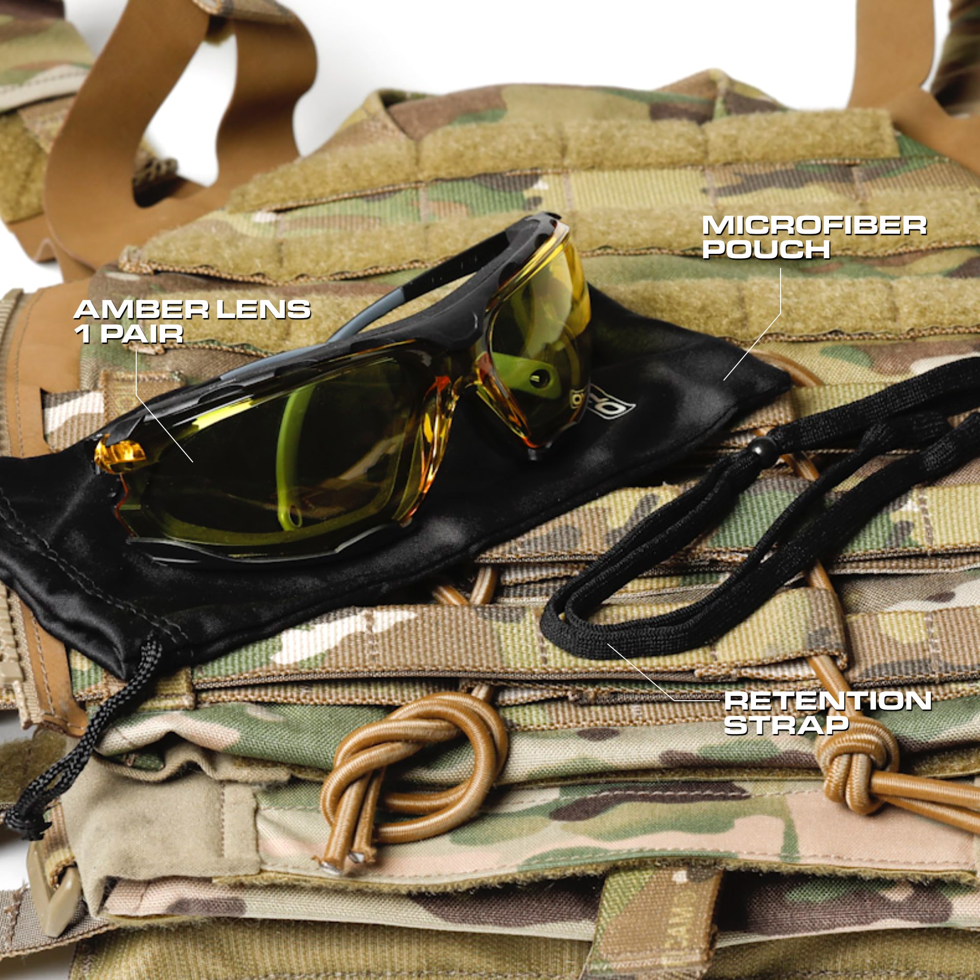 OPTIC MAX SAFETY GLASSES - REMOVABLE FRAME - AMBER ANTI-FOG LENS - 1 PAIR