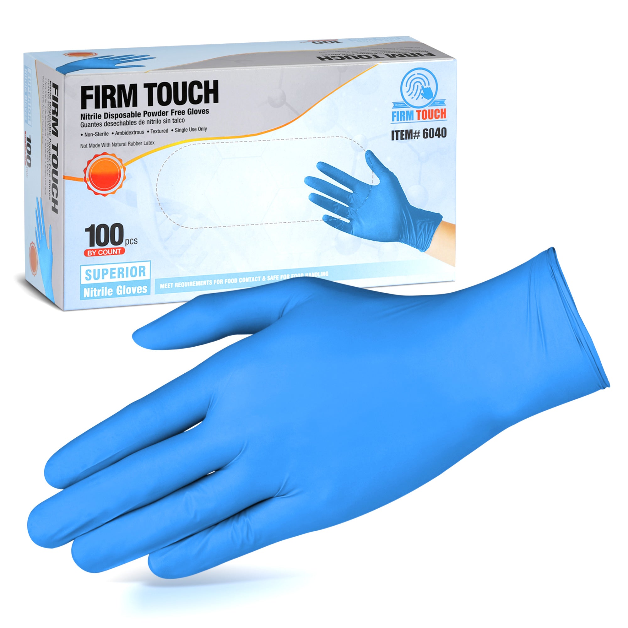 4.0 Mil - Nitrile Gloves - 50 Pairs + 1 pair of cotton Gloves