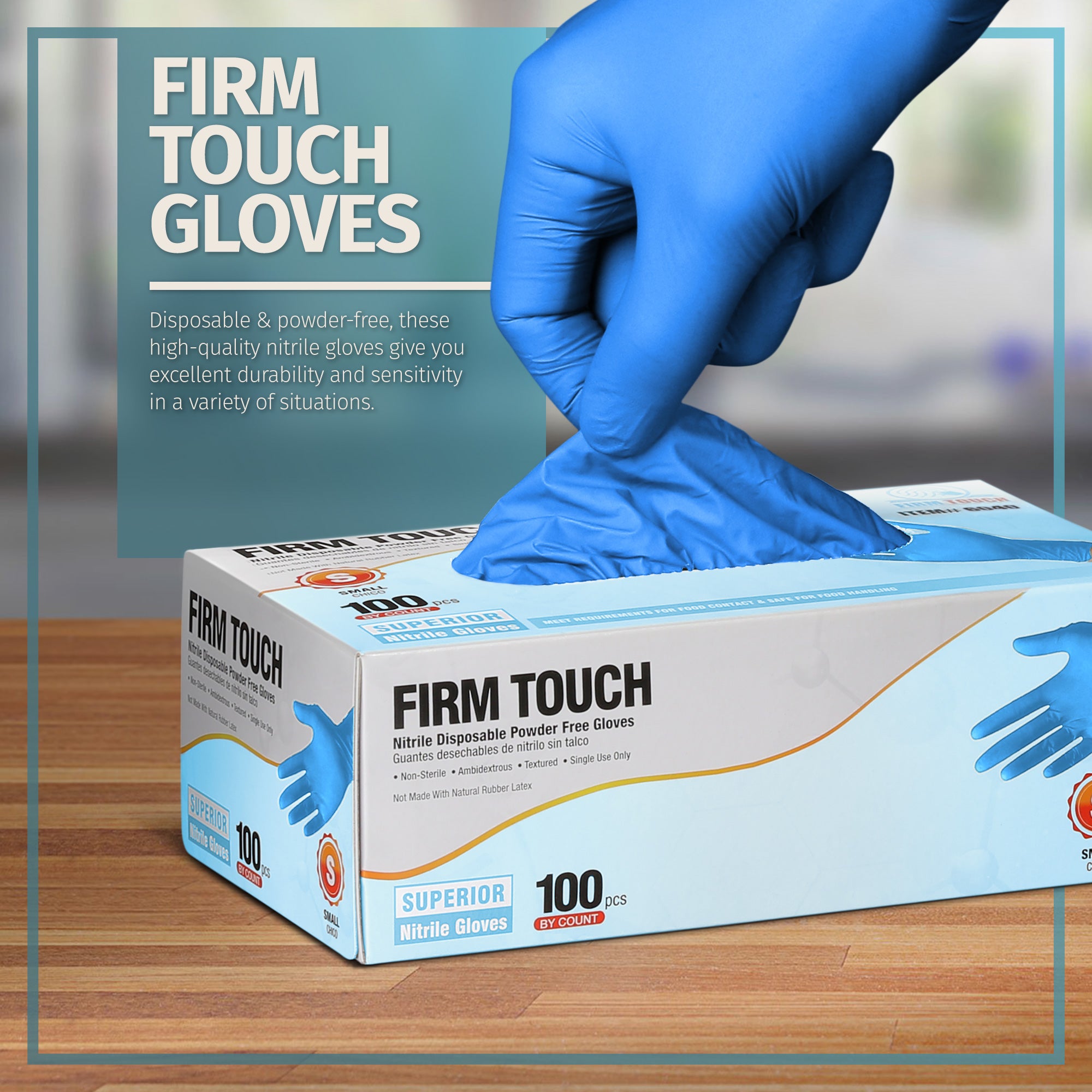 4.0 Mil - Nitrile Gloves - 50 Pairs + 1 pair of cotton Gloves