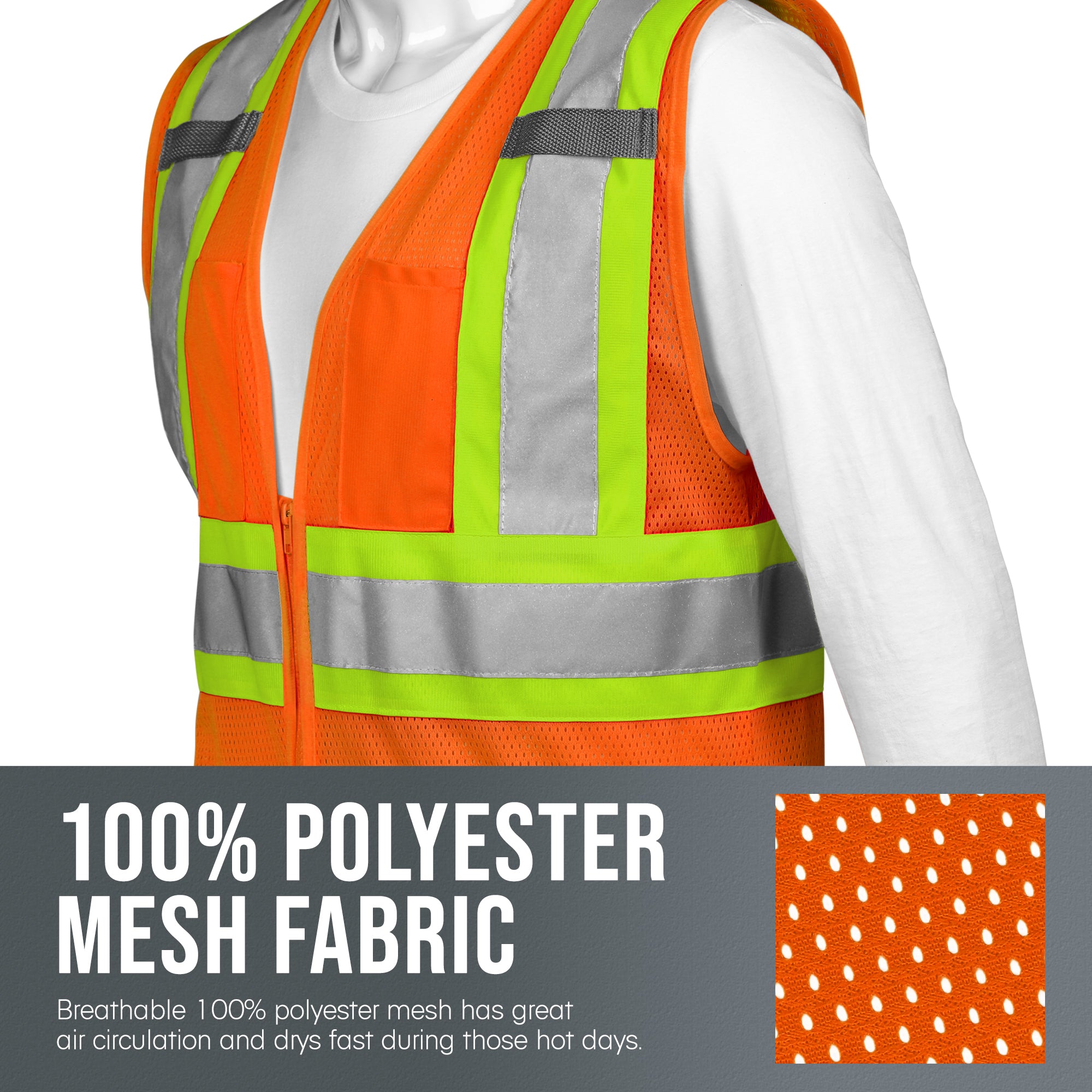 Class 2 ANSI Safety Vest - Hi-Viz Orange