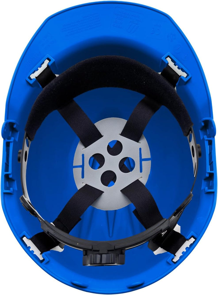 4 Point Ratchet Red Hard Hat - HH10R4P -Blue