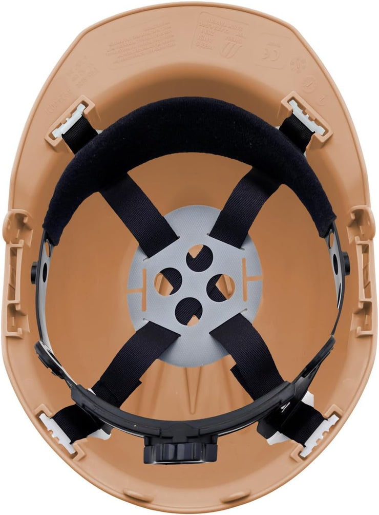 4 Point Ratchet Red Hard Hat - HH10R4P -Brown