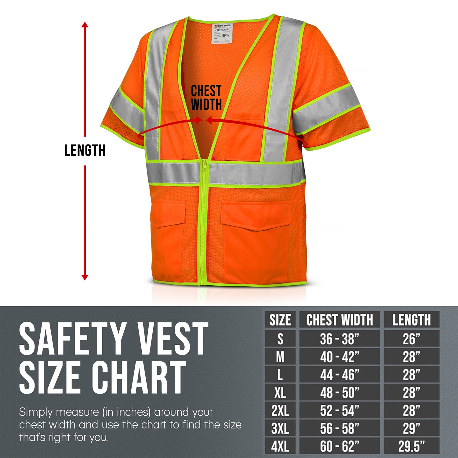 Class 3 ANSI Safety Vest - Hi-Viz Orange