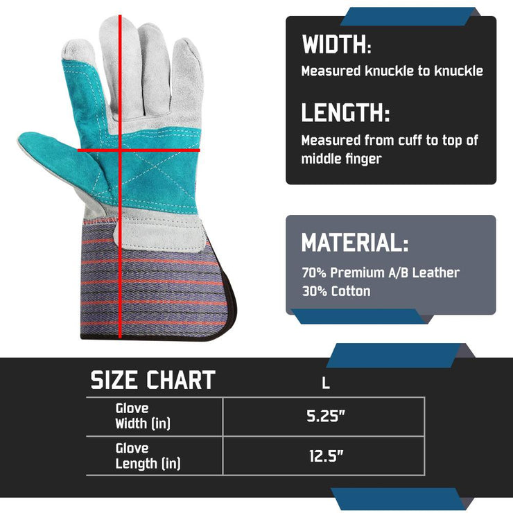 Deluxe Long Cuff - Welding Gloves - 12 Pair