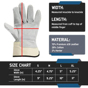 Kevlar-Stitched Short Cuff - Welding Gloves - 12 Pair