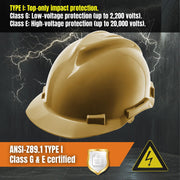 4 Point Ratchet Red Hard Hat - HH10R4P -Gold