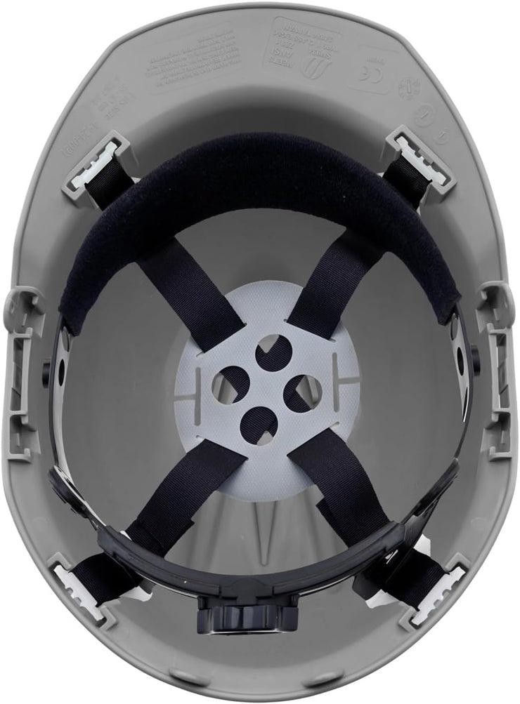 4 Point Ratchet Red Hard Hat - HH10R4P - Gray