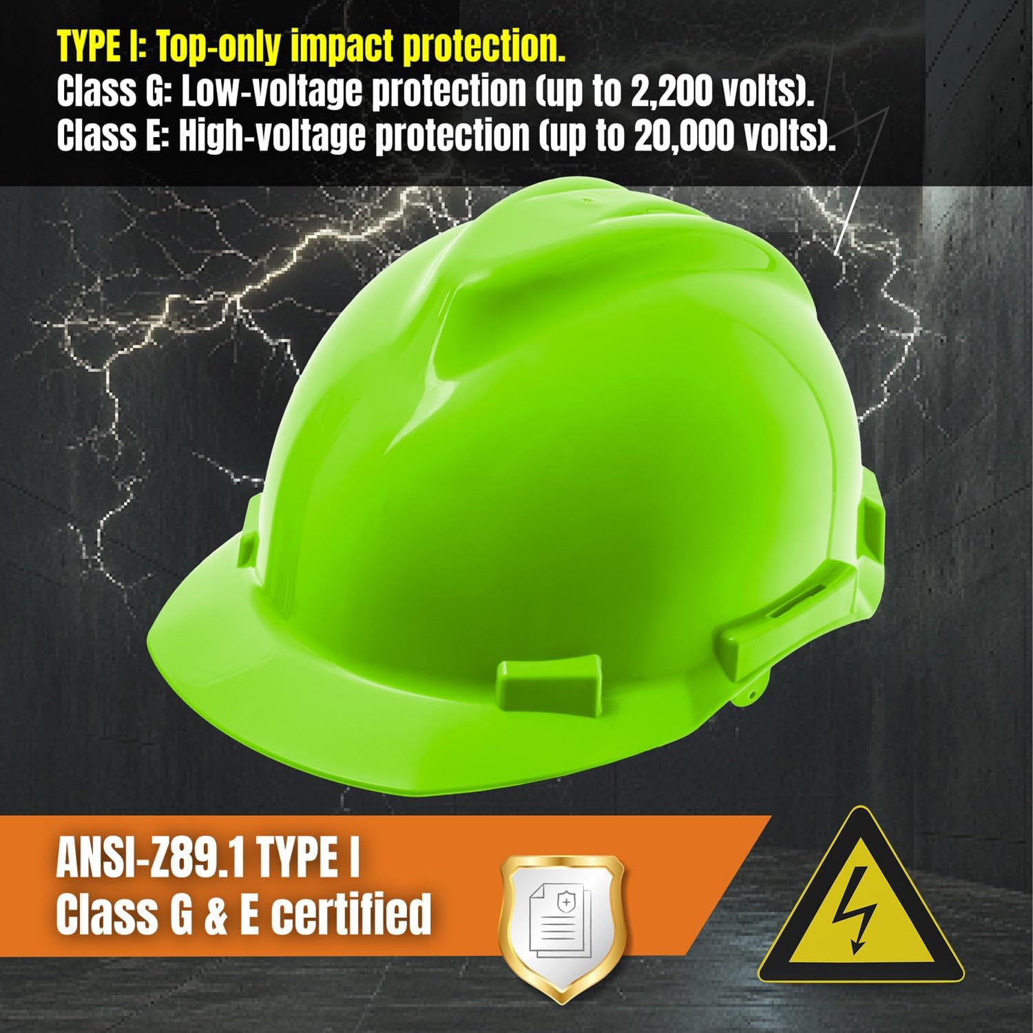 4 Point Ratchet Red Hard Hat - HH10R4P -Green