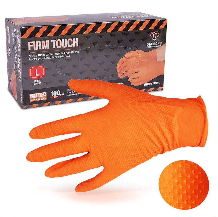 6.0 Mil - Diamond Grip Nitrile Gloves - 50 Pairs