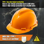 4 Point Ratchet Red Hard Hat - HH10R4P -Orange