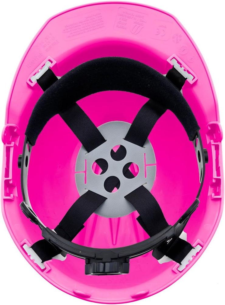 4 Point Ratchet Red Hard Hat - HH10R4P -Pink