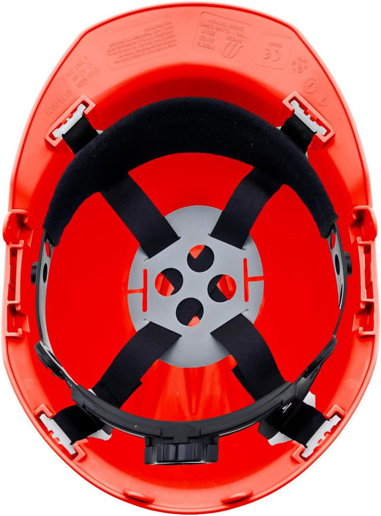 4 Point Ratchet Red Hard Hat - HH10R4P - RED