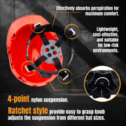 4 Point Ratchet Red Hard Hat - HH10R4P - RED