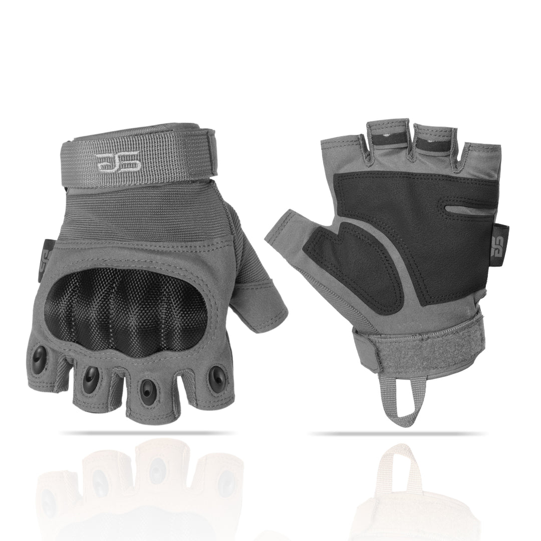 WFX Tough Fingerless Work Gloves – Padded Palm, Half-Finger For Grip & Protection (Black)