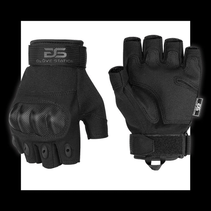 Black - Law Enforcement Tactical Fingerless Gloves