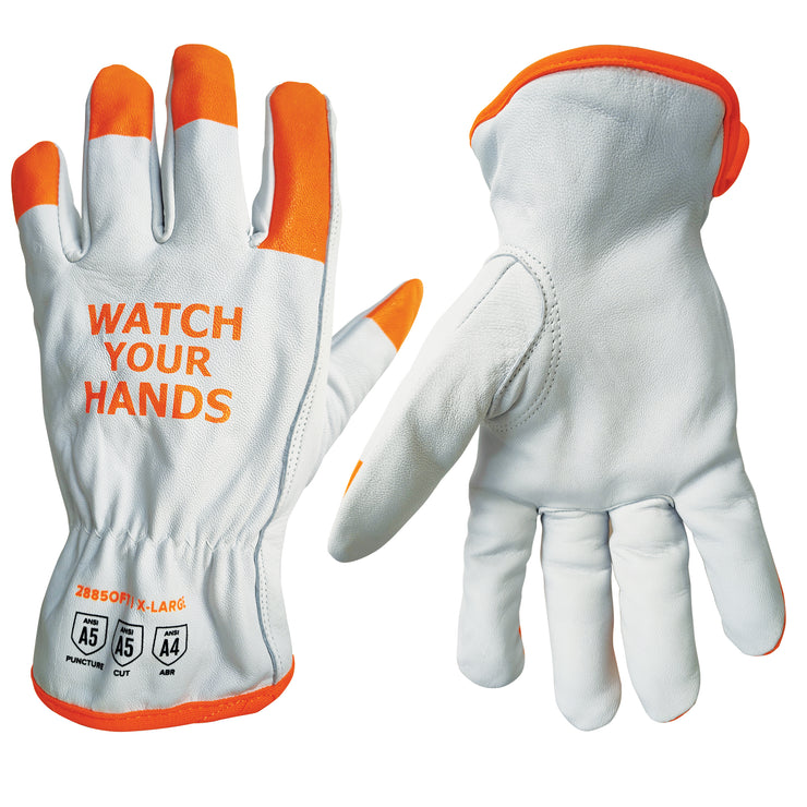 ANSI A5 Cut and Puntcure resistant Premium Grade Grain Cowhide Driver - 2885OFT