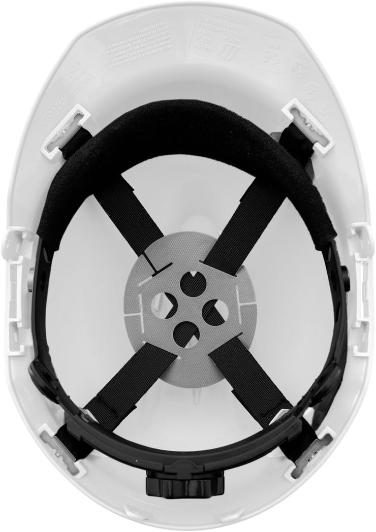 4 Point Ratchet Red Hard Hat - HH10R4P -White