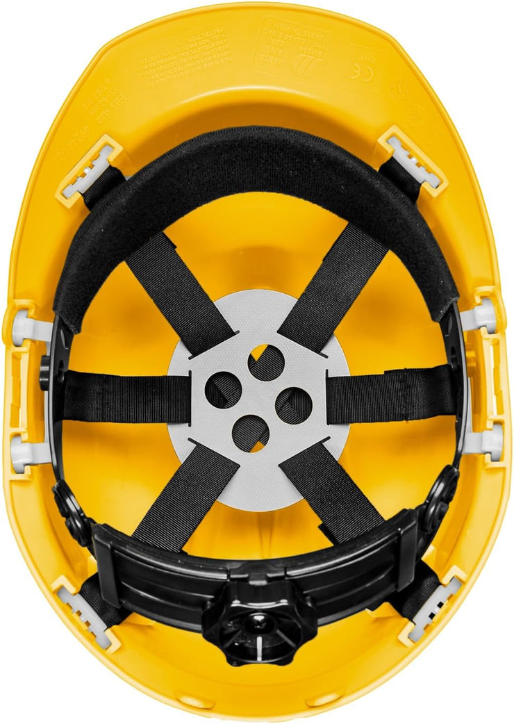 4 Point Ratchet Red Hard Hat - HH10R4P -Yellow