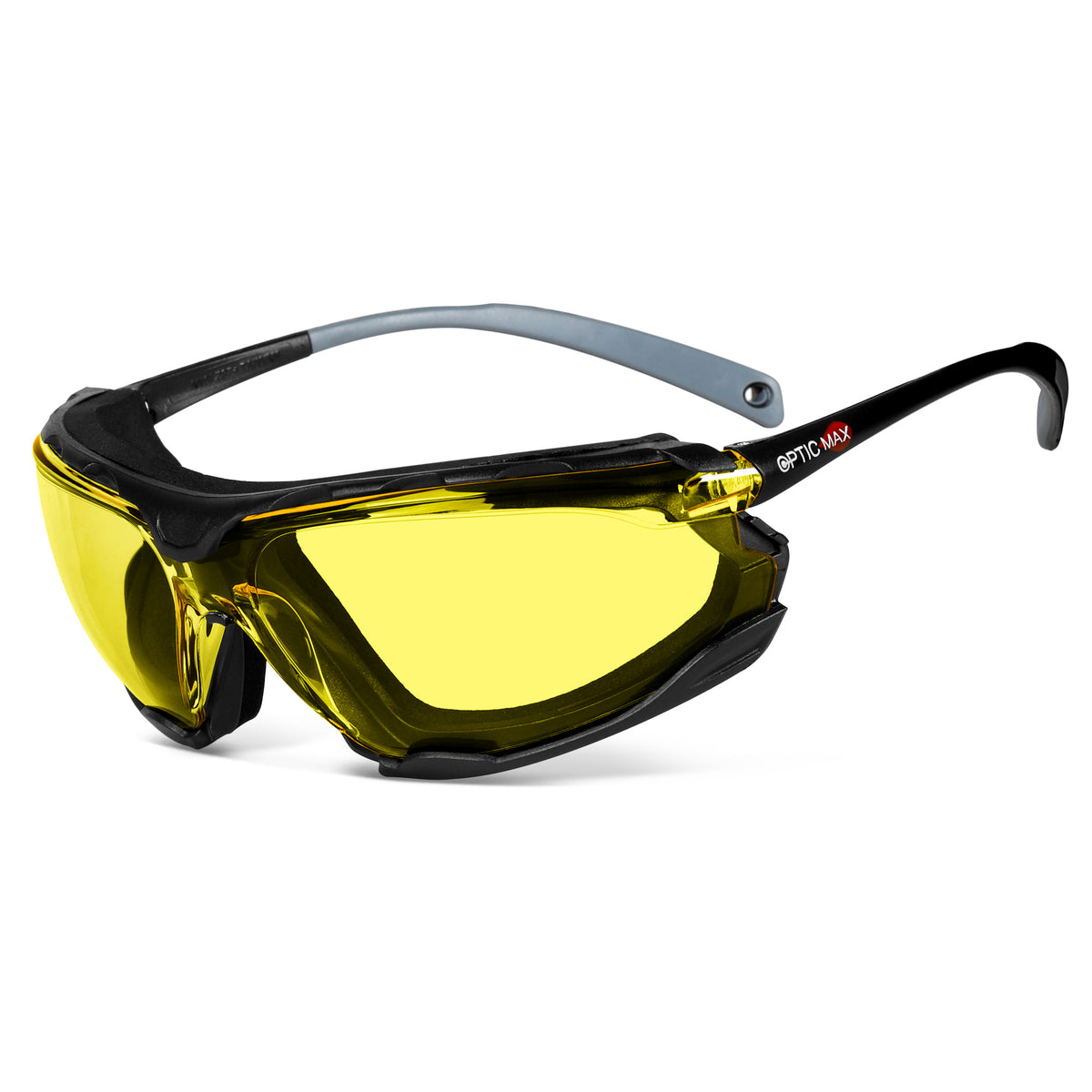 OPTIC MAX SAFETY GLASSES - REMOVABLE FRAME - AMBER ANTI-FOG LENS - 1 P