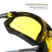 OPTIC MAX SAFETY GLASSES - REMOVABLE FRAME - AMBER ANTI-FOG LENS - 1 PAIR