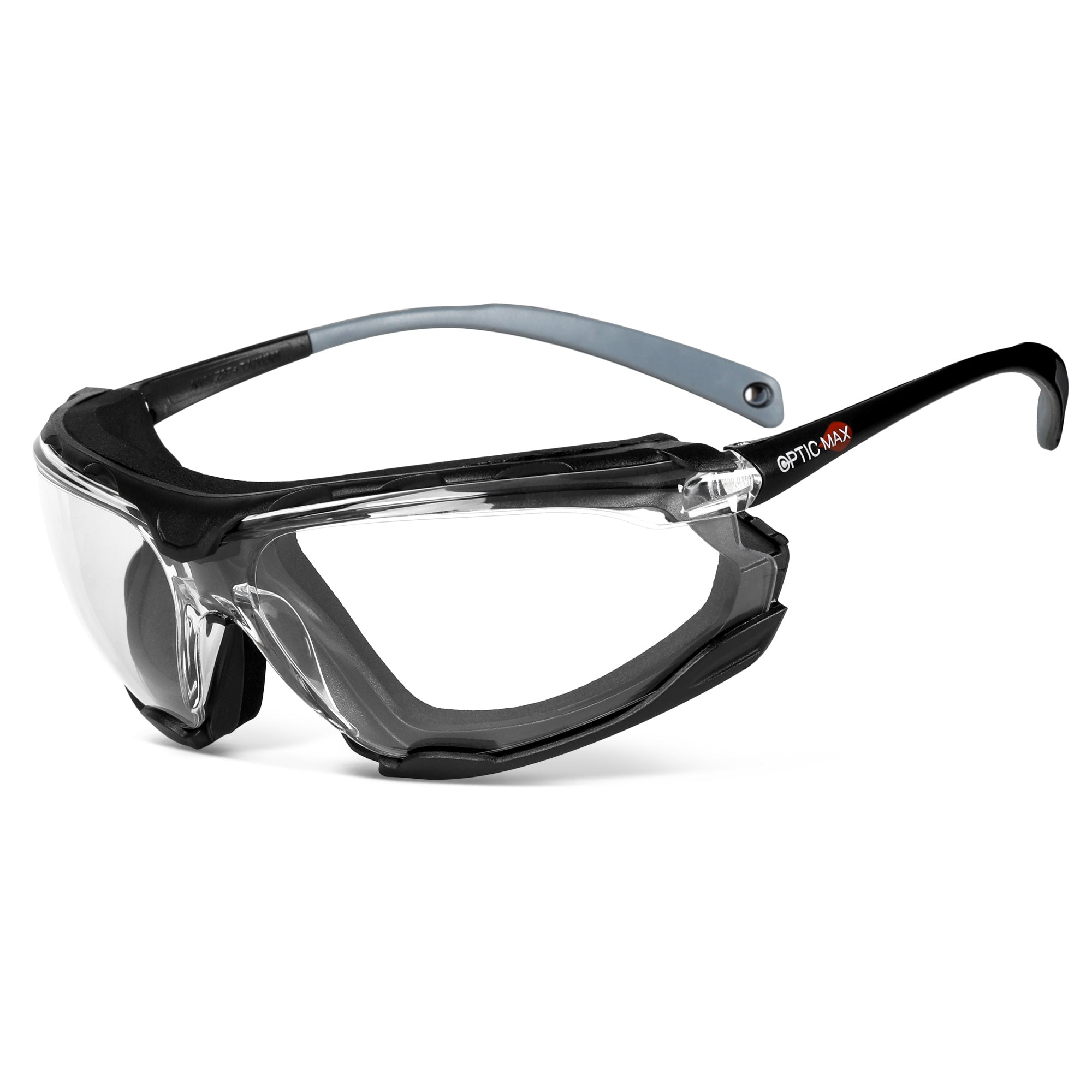 OPTIC MAX SAFETY GLASSES - REMOVABLE FRAME - CLEAR ANTI-FOG LENS - 1 P