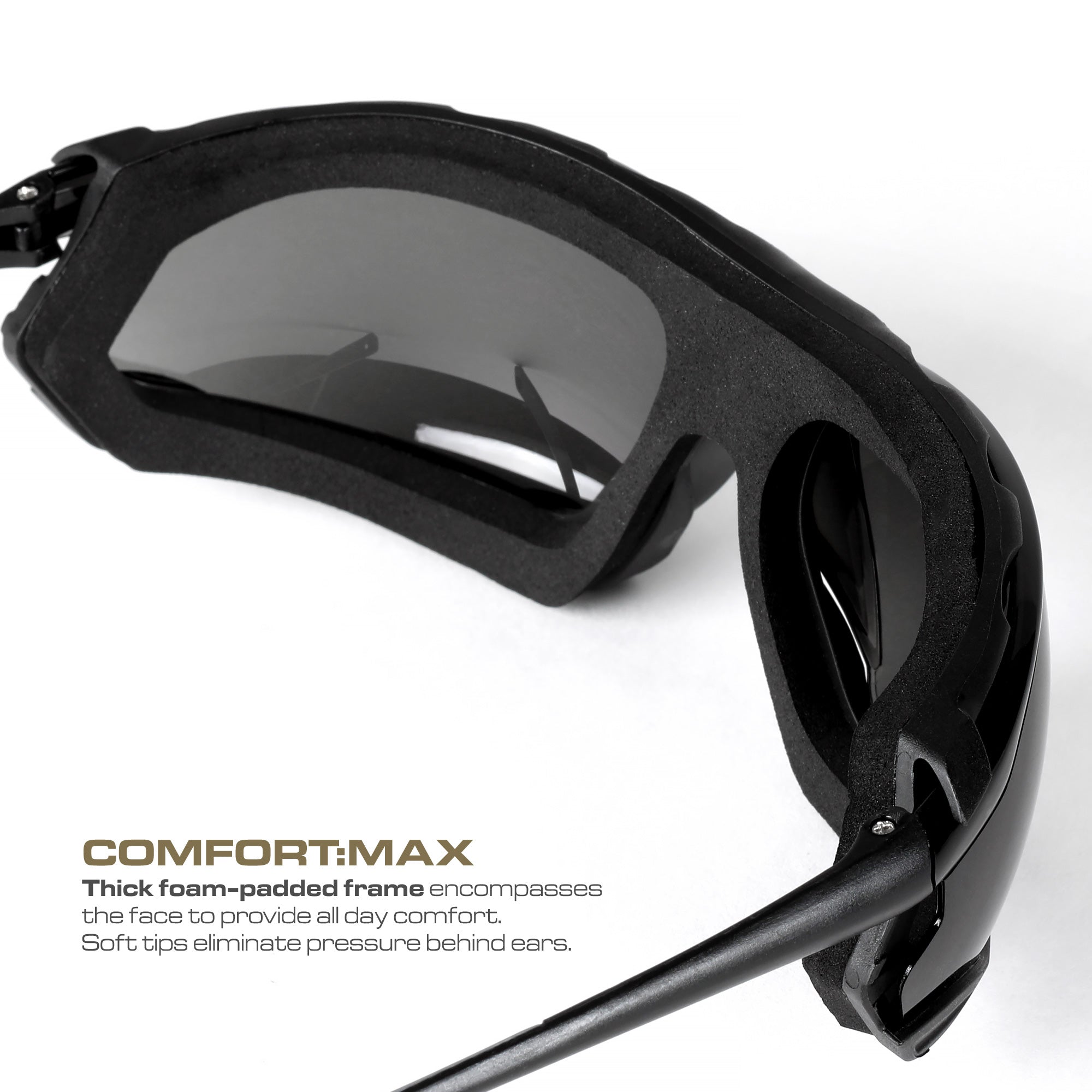 OPTIC MAX SAFETY GLASSES - REMOVABLE FRAME - GRAY ANTI-FOG LENS - 1 PAIR