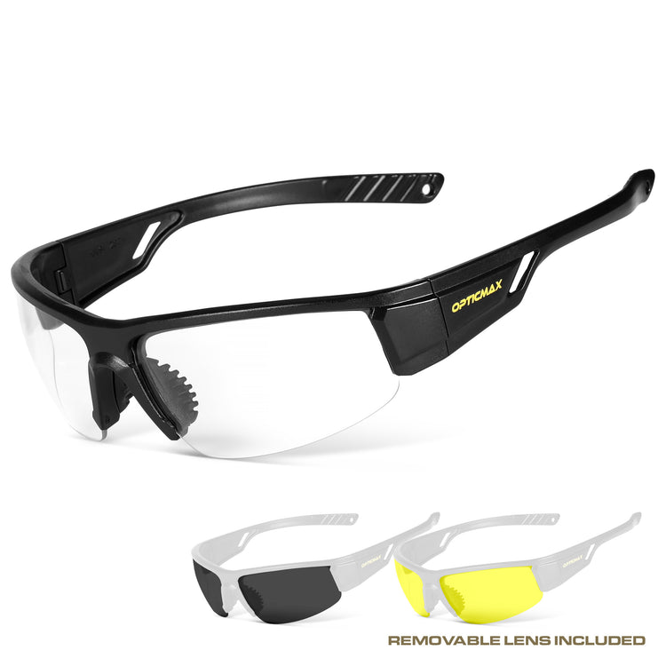 OPTIC MAX TACTICAL SAFETY GLASSES - 3 INTERCHANGEABLE LENSES