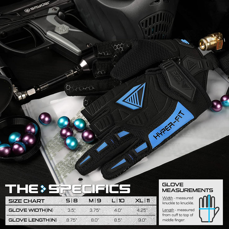 Hyper-Fit Paintball Gloves - Blue