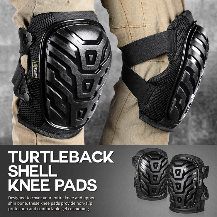 Heavy Duty Turtleback Shell Knee Pads