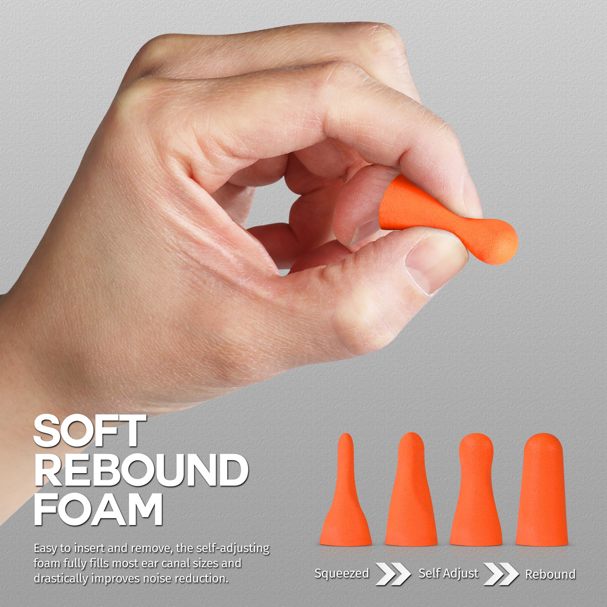 Uncorded Bullet Foam Ear Plugs - Hi-Viz Orange - 100 Pairs