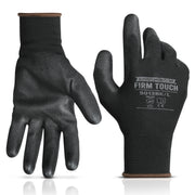 Polyurethane Coated Work Gloves - Black - 1 Pair