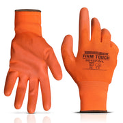 Polyurethane Coated Work Gloves - Hi-Viz Orange - 1 Pair