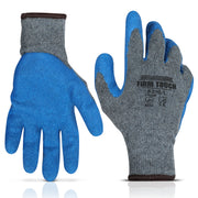 Latex Coated Work Gloves - Gray/Blue - 1 Pair