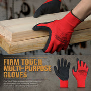 Latex Coated Work Gloves - Red/Black - 1 Pair