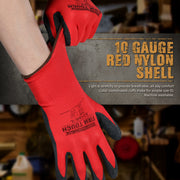Latex Coated Work Gloves - Red/Black - 1 Pair