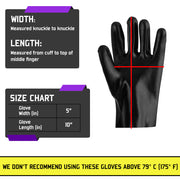 PVC Coated 10" - Chemical-Resistant Gloves - 12 Pairs