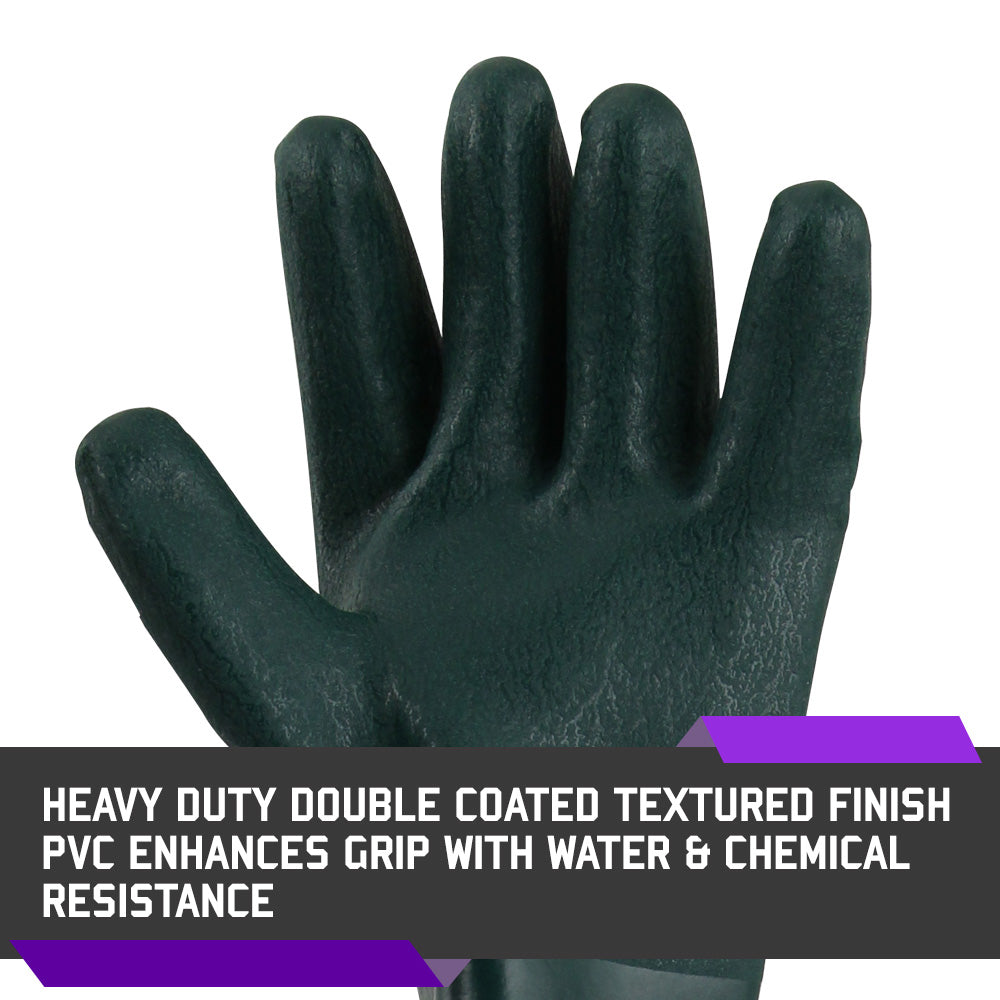 Double PVC Coated 10.5€ - Chemical-Resistant Gloves - 1 Pair