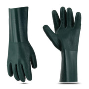 Double PVC Coated 14" - Chemical-Resistant Gloves - 12 Pairs