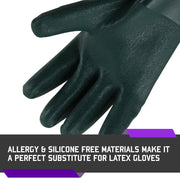 Double PVC Coated 14" - Chemical-Resistant Gloves - 12 Pairs