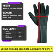 Double PVC Coated 14" - Chemical-Resistant Gloves - 12 Pairs