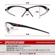 Nemesis - Clear Anti-Fog Lens - Safety Glasses - 1 Piece