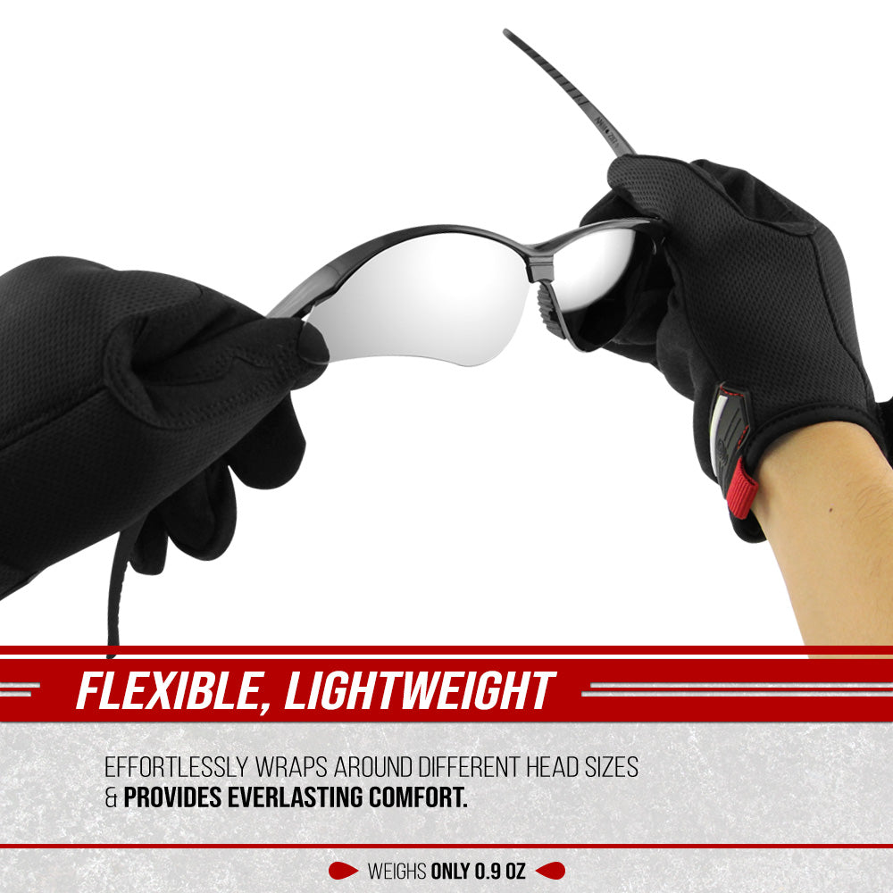 Nemesis - Silver Mirrored Lens - Safety Glasses - 1 Piece