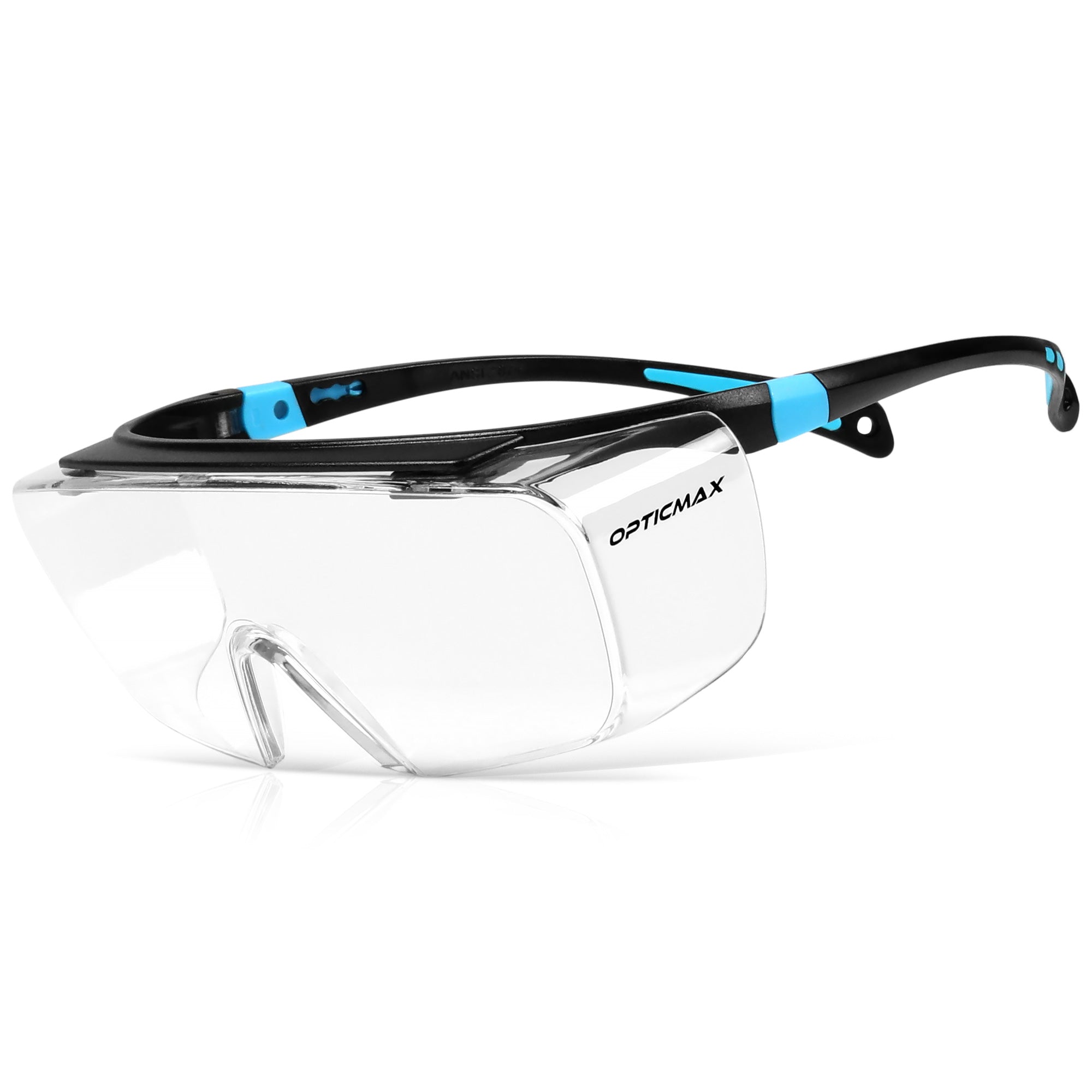 Optic Max Lightweight OTG Safety Glasses - Clear Anti-Fog Lens - 1 Pai