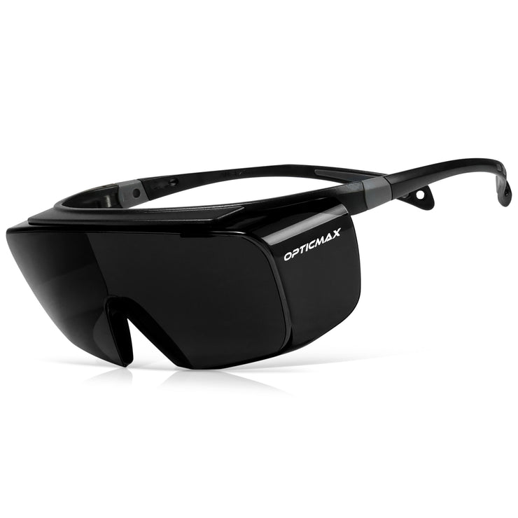 Optic Max Lightweight OTG Safety Glasses - Gray Anti-Fog Lens - 1 Pair