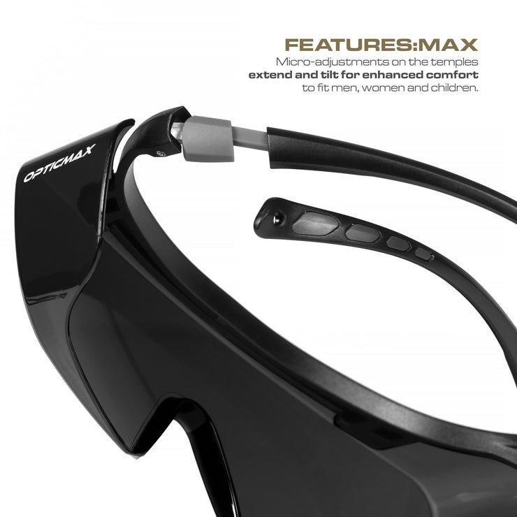 Optic Max Lightweight OTG Safety Glasses - Gray Anti-Fog Lens - 1 Pair
