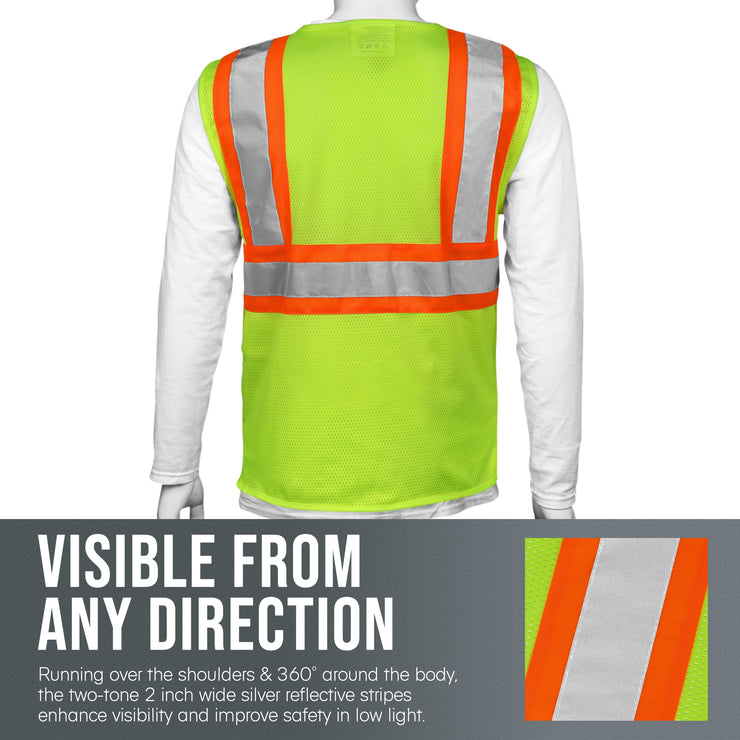Class 2 ANSI Safety Vest - Hi-Viz Green