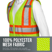 Class 2 ANSI Safety Vest - Hi-Viz Green