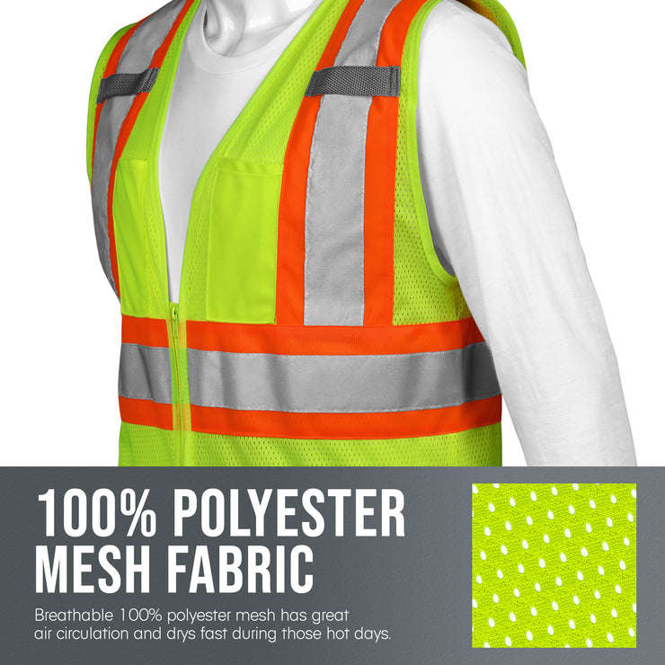 Class 2 ANSI Safety Vest - Hi-Viz Green